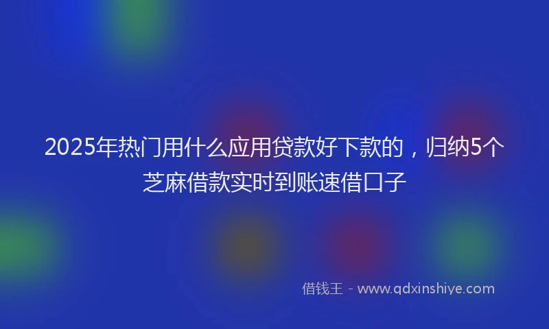 2025年热门用什么应用贷款好下款的，归纳5个芝麻借款实时到账速借口子