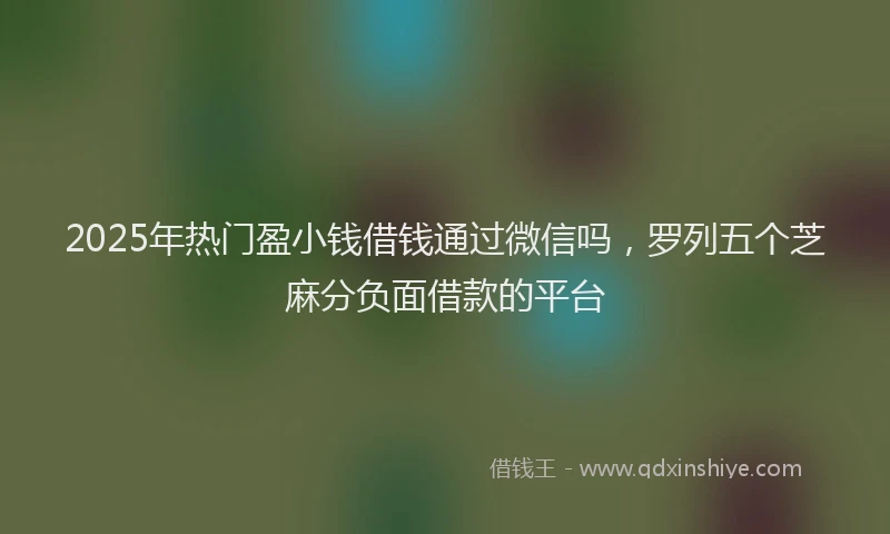 2025年热门盈小钱借钱通过微信吗，罗列五个芝麻分负面借款的平台