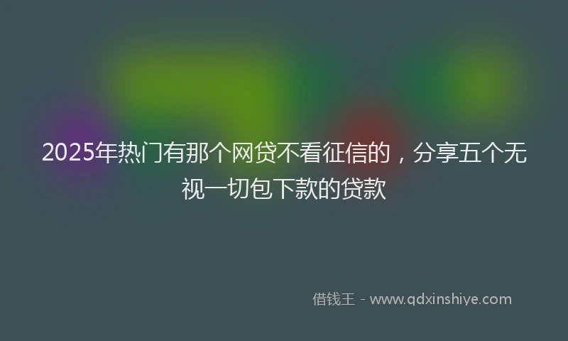 2025年热门有那个网贷不看征信的，分享五个无视一切包下款的贷款