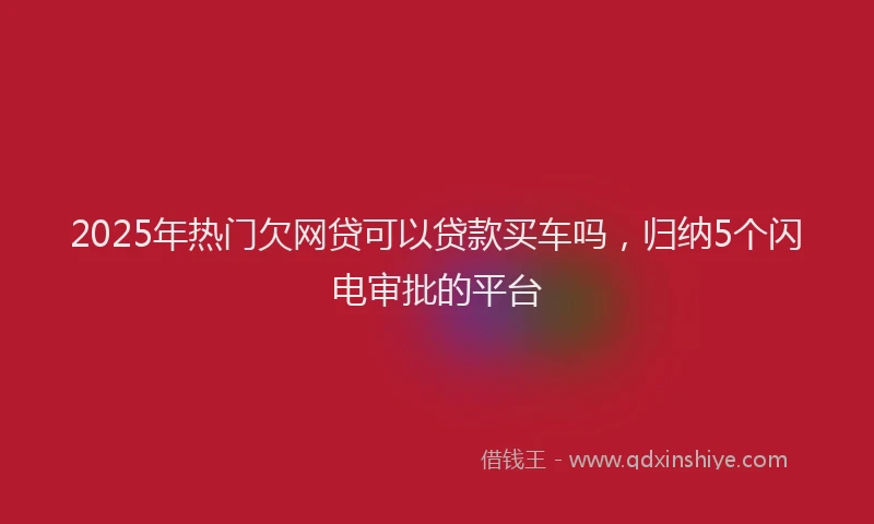 2025年热门欠网贷可以贷款买车吗，归纳5个闪电审批的平台