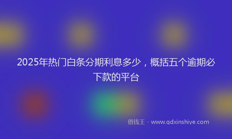 2025年热门白条分期利息多少，概括五个逾期必下款的平台