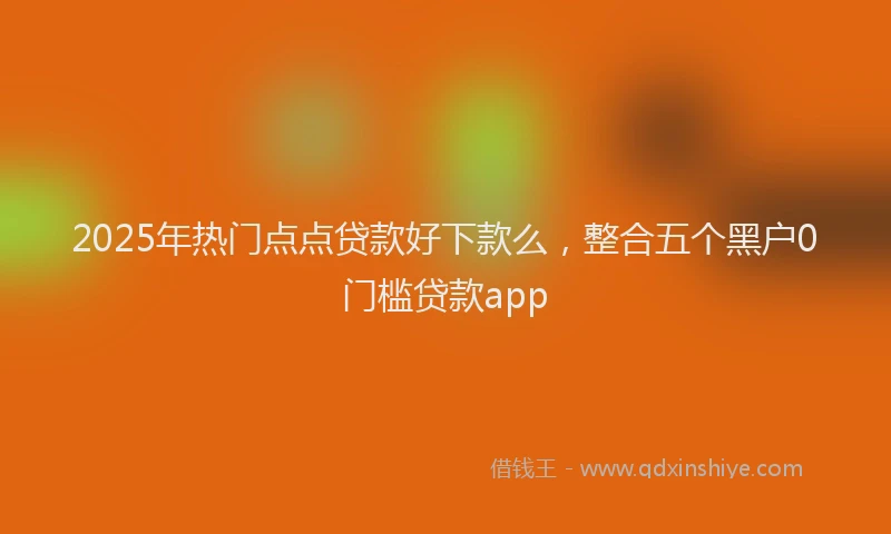 2025年热门点点贷款好下款么，整合五个黑户0门槛贷款app