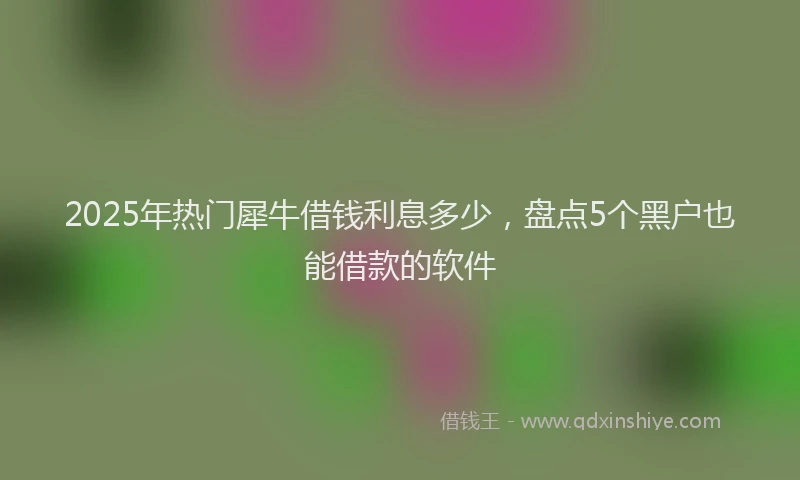 2025年热门犀牛借钱利息多少，盘点5个黑户也能借款的软件