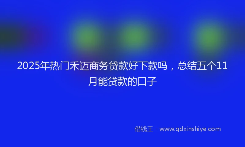 2025年热门禾迈商务贷款好下款吗，总结五个11月能贷款的口子