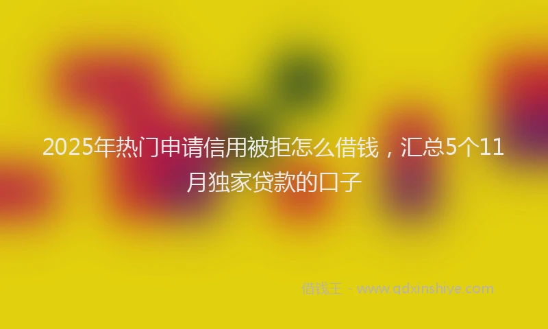 2025年热门申请信用被拒怎么借钱，汇总5个11月独家贷款的口子