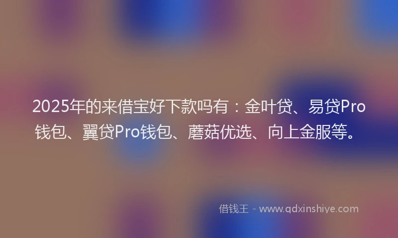 2025年的来借宝好下款吗有：金叶贷、易贷Pro钱包、翼贷Pro钱包、蘑菇优选、向上金服等。