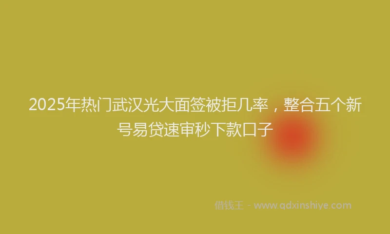 2025年热门武汉光大面签被拒几率，整合五个新号易贷速审秒下款口子