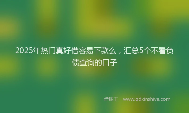 2025年热门真好借容易下款么，汇总5个不看负债查询的口子