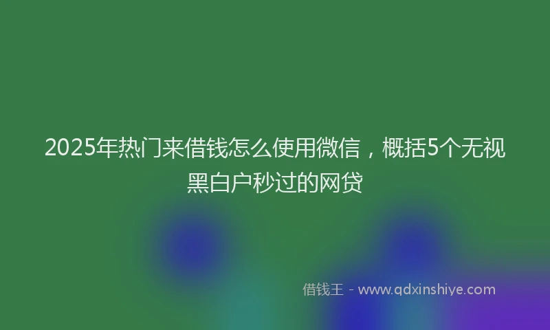 2025年热门来借钱怎么使用微信，概括5个无视黑白户秒过的网贷