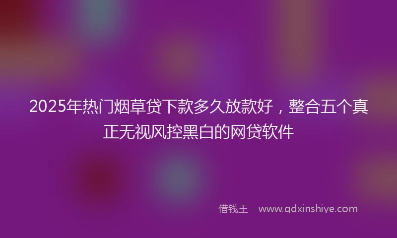2025年热门烟草贷下款多久放款好，整合五个真正无视风控黑白的网贷软件