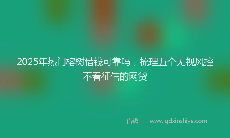 2025年热门榕树借钱可靠吗，梳理五个无视风控不看征信的网贷