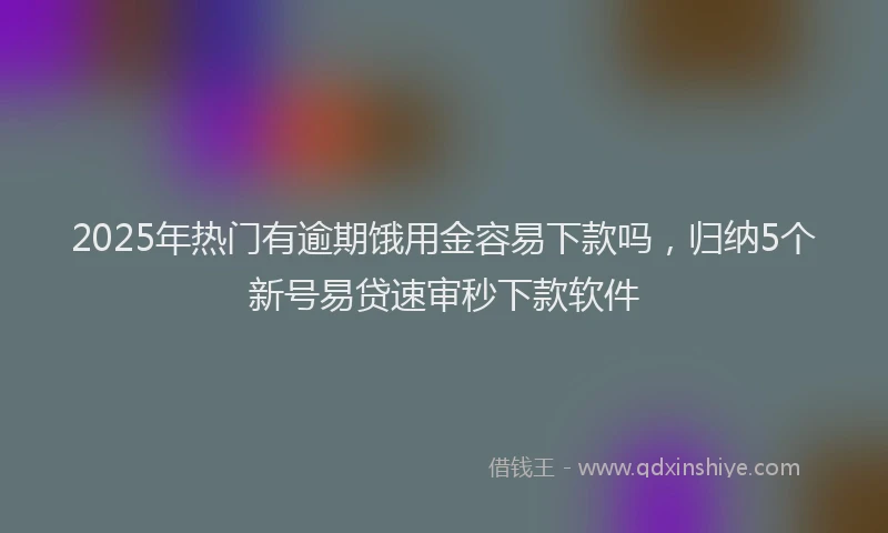 2025年热门有逾期饿用金容易下款吗，归纳5个新号易贷速审秒下款软件