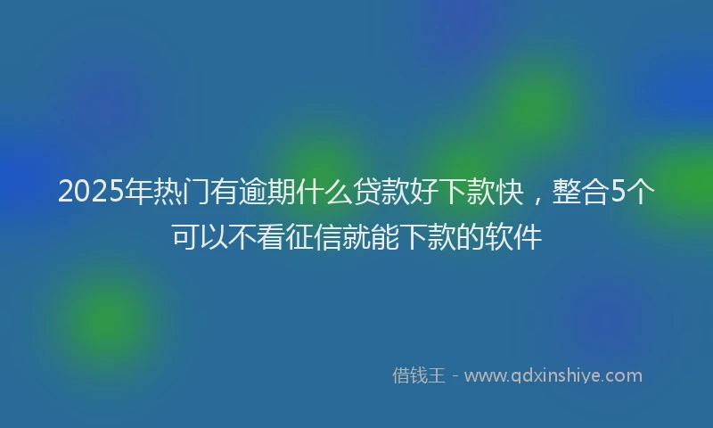 2025年热门有逾期什么贷款好下款快，整合5个可以不看征信就能下款的软件