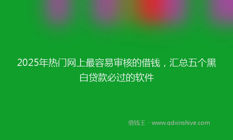 2025年热门网上最容易审核的借钱，汇总五个黑白贷款必过的软件