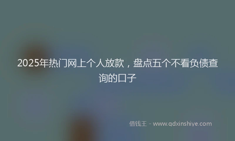 2025年热门网上个人放款，盘点五个不看负债查询的口子