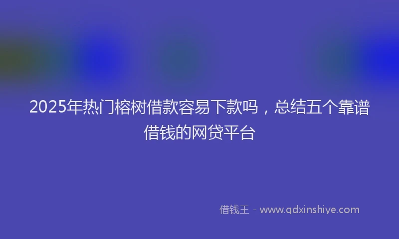 2025年热门榕树借款容易下款吗，总结五个靠谱借钱的网贷平台