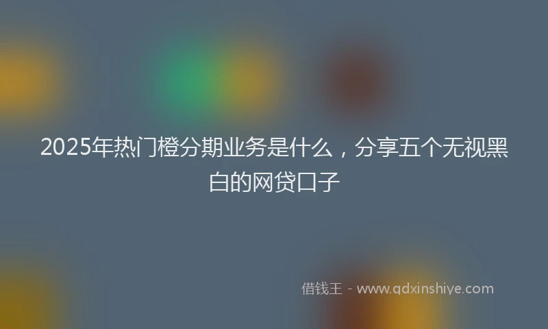 2025年热门橙分期业务是什么，分享五个无视黑白的网贷口子