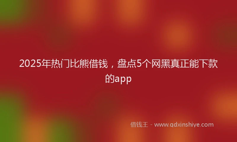 2025年热门比熊借钱，盘点5个网黑真正能下款的app