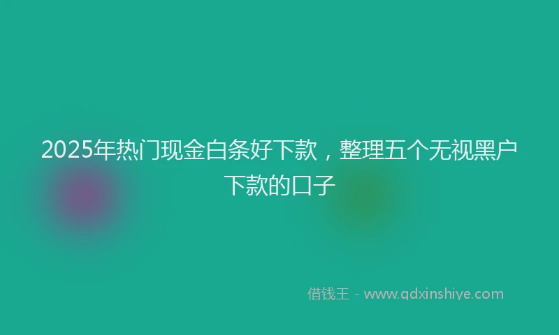 2025年热门现金白条好下款，整理五个无视黑户下款的口子