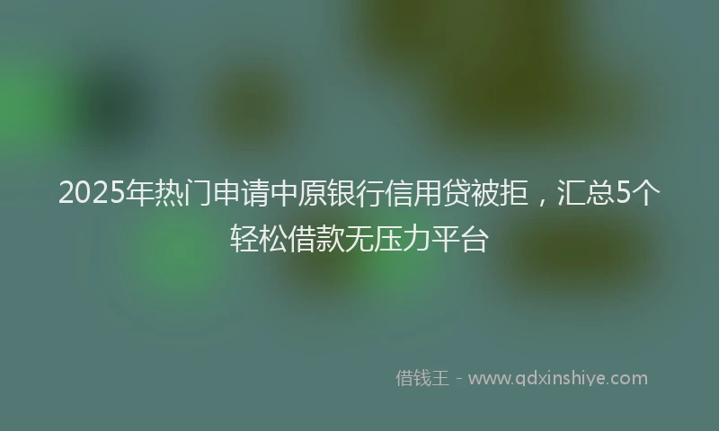 2025年热门申请中原银行信用贷被拒，汇总5个轻松借款无压力平台