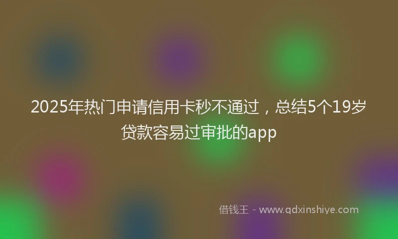 2025年热门申请信用卡秒不通过，总结5个19岁贷款容易过审批的app