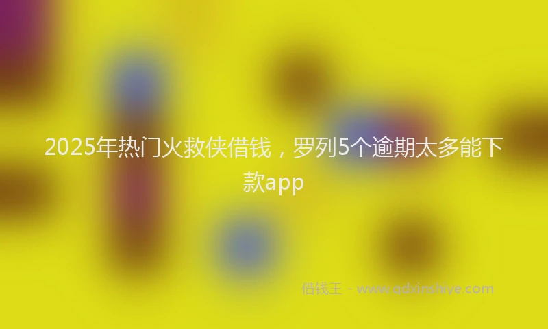 2025年热门火救侠借钱，罗列5个逾期太多能下款app