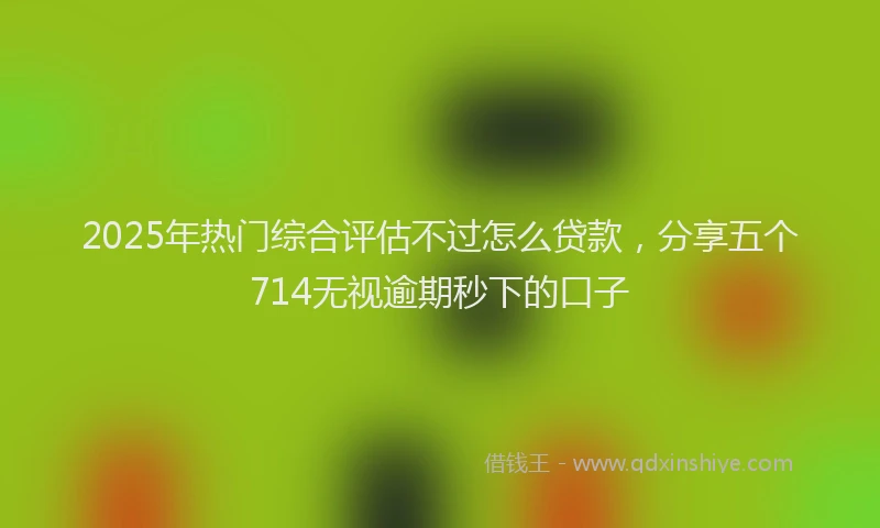 2025年热门综合评估不过怎么贷款，分享五个714无视逾期秒下的口子