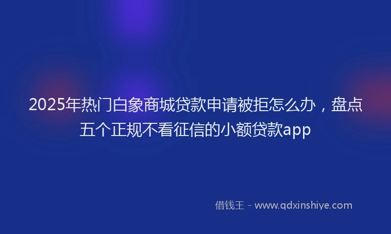 2025年热门白象商城贷款申请被拒怎么办，盘点五个正规不看征信的小额贷款app