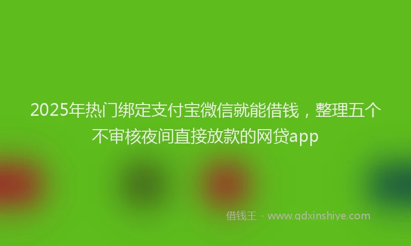 2025年热门绑定支付宝微信就能借钱，整理五个不审核夜间直接放款的网贷app