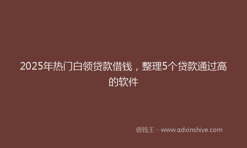 2025年热门白领贷款借钱，整理5个贷款通过高的软件