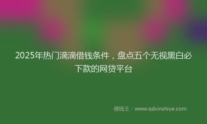 2025年热门滴滴借钱条件，盘点五个无视黑白必下款的网贷平台
