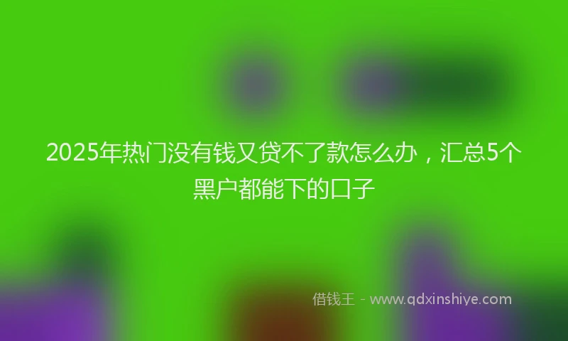 2025年热门没有钱又贷不了款怎么办，汇总5个黑户都能下的口子