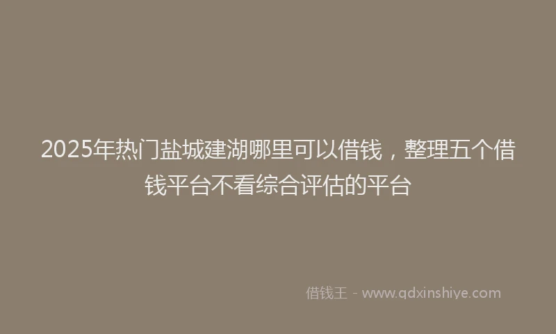 2025年热门盐城建湖哪里可以借钱，整理五个借钱平台不看综合评估的平台