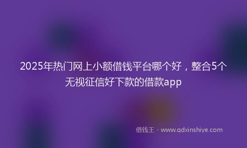 2025年热门网上小额借钱平台哪个好，整合5个无视征信好下款的借款app