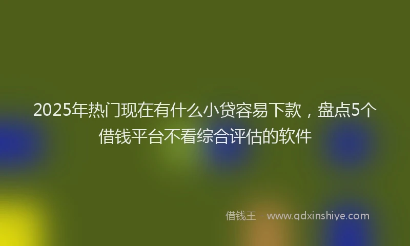 2025年热门现在有什么小贷容易下款，盘点5个借钱平台不看综合评估的软件