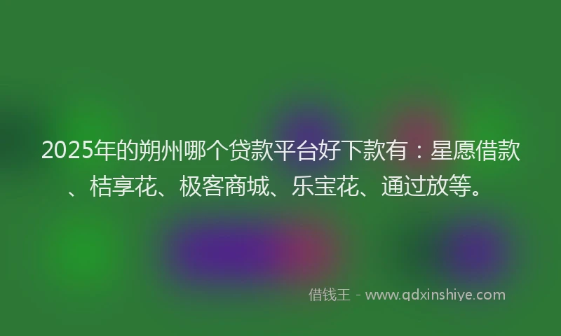 2025年的朔州哪个贷款平台好下款有：星愿借款、桔享花、极客商城、乐宝花、通过放等。
