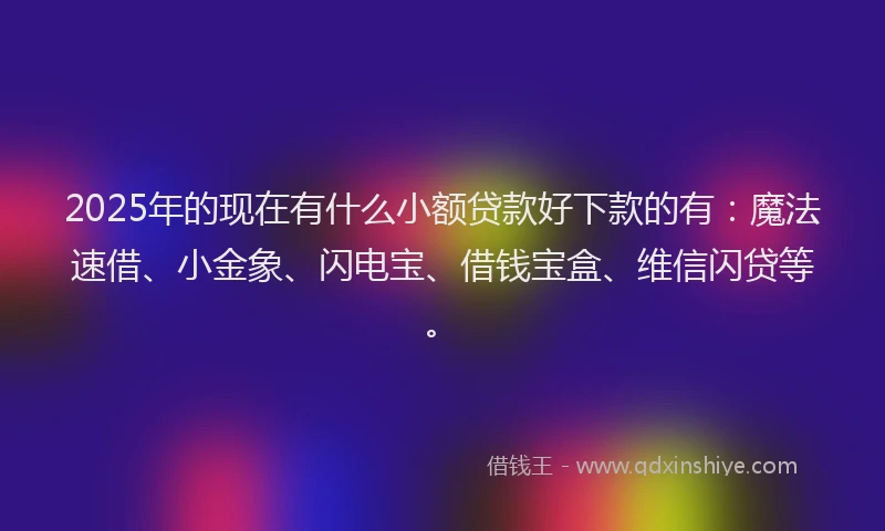 2025年的现在有什么小额贷款好下款的有：魔法速借、小金象、闪电宝、借钱宝盒、维信闪贷等。
