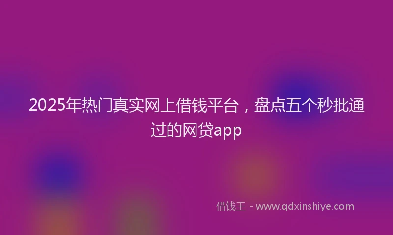 2025年热门真实网上借钱平台，盘点五个秒批通过的网贷app