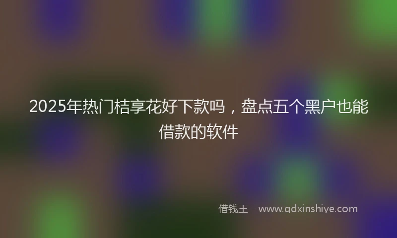 2025年热门桔享花好下款吗，盘点五个黑户也能借款的软件