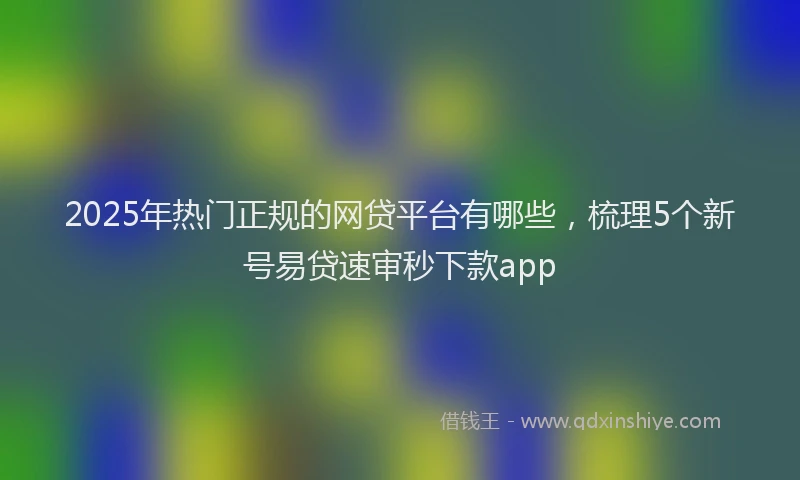 2025年热门正规的网贷平台有哪些，梳理5个新号易贷速审秒下款app