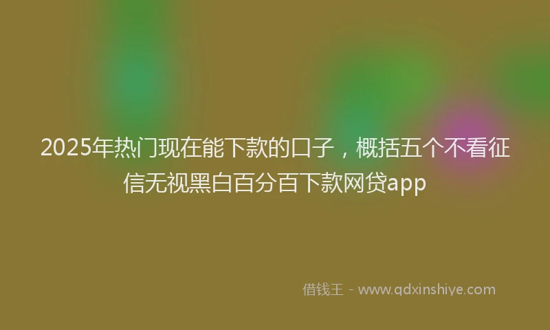 2025年热门现在能下款的口子，概括五个不看征信无视黑白百分百下款网贷app