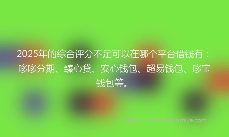 2025年的综合评分不足可以在哪个平台借钱有：哆哆分期、臻心贷、安心钱包、超易钱包、哆宝钱包等。
