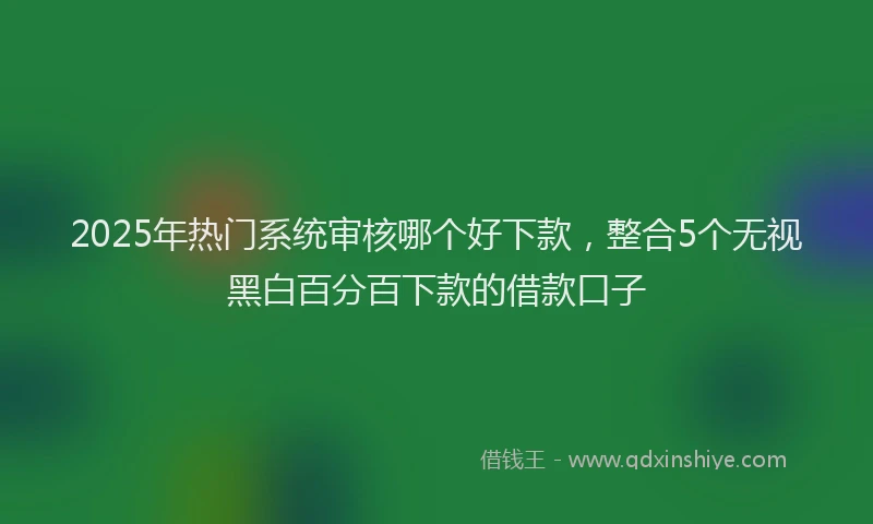 2025年热门系统审核哪个好下款，整合5个无视黑白百分百下款的借款口子