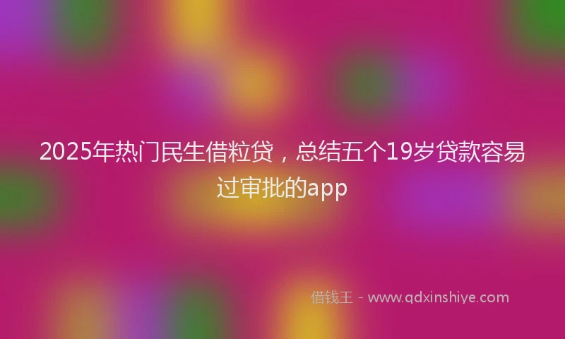 2025年热门民生借粒贷，总结五个19岁贷款容易过审批的app