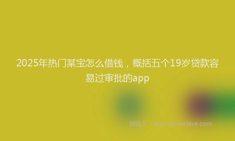 2025年热门某宝怎么借钱，概括五个19岁贷款容易过审批的app