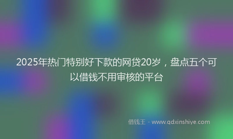 2025年热门特别好下款的网贷20岁，盘点五个可以借钱不用审核的平台