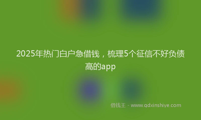 2025年热门白户急借钱，梳理5个征信不好负债高的app