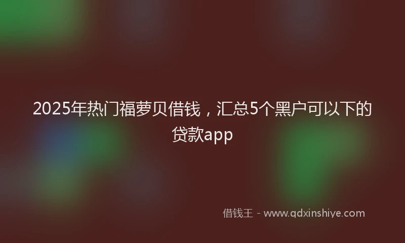 2025年热门福萝贝借钱，汇总5个黑户可以下的贷款app