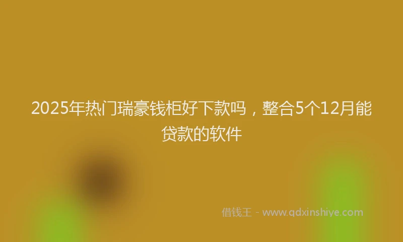 2025年热门瑞豪钱柜好下款吗，整合5个12月能贷款的软件