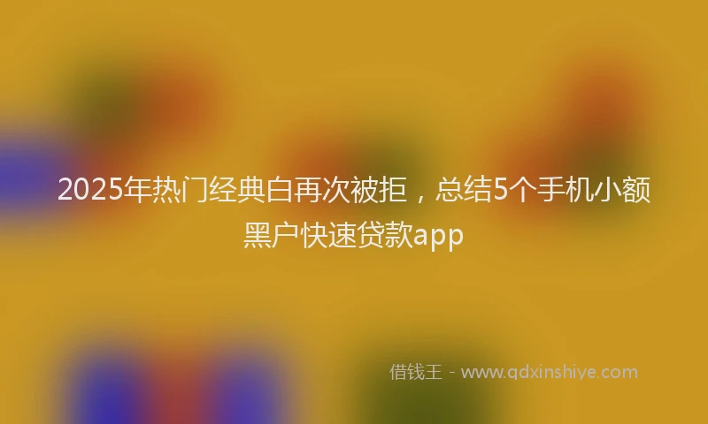 2025年热门经典白再次被拒，总结5个手机小额黑户快速贷款app